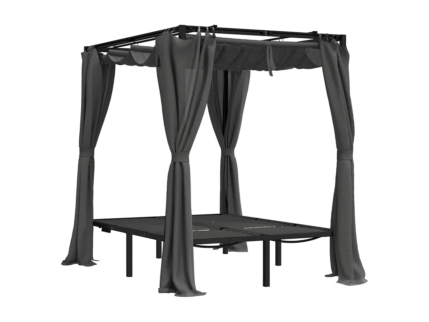 Chaise longue double avec rideaux latéraux et supérieurs