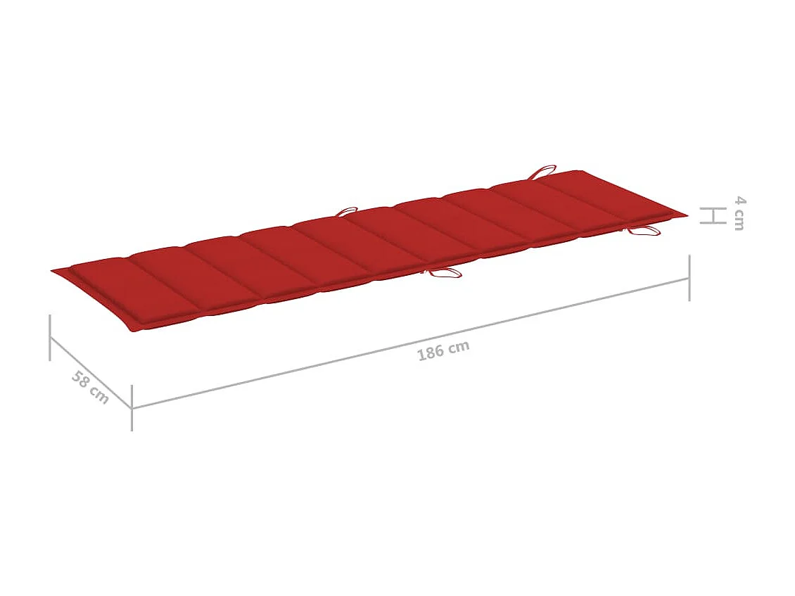 Chaise longue de jardin avec table et coussin Bois d'acacia 4