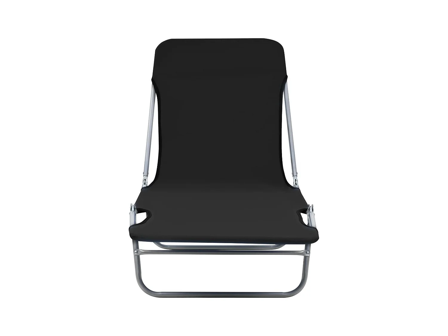 Chaises longues pliables 2 pcs Acier et tissu Noir