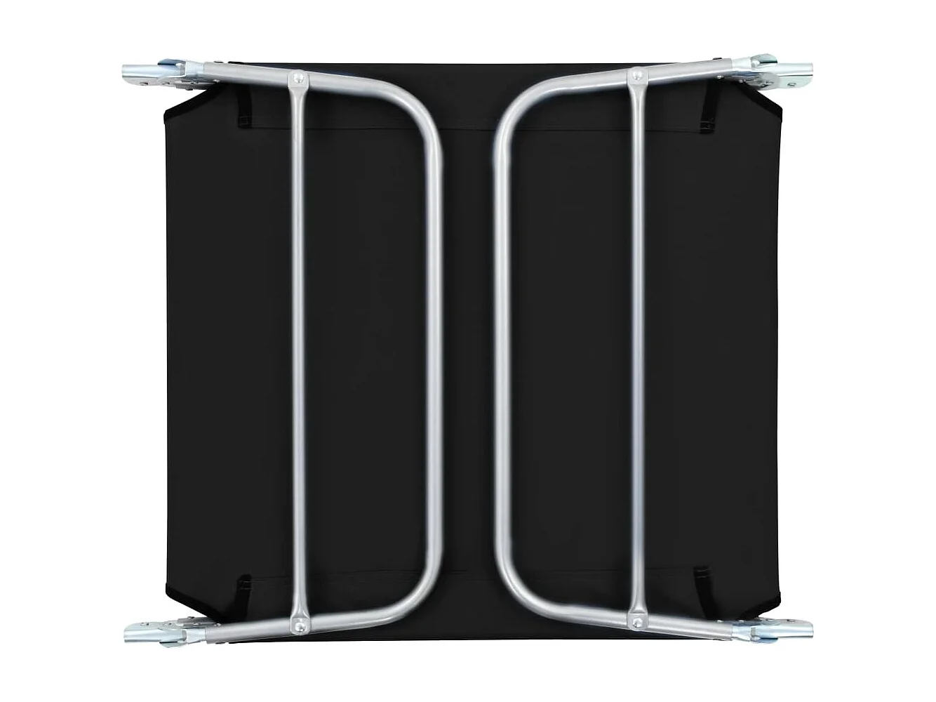 Chaises longues pliables 2 pcs Acier et tissu Noir