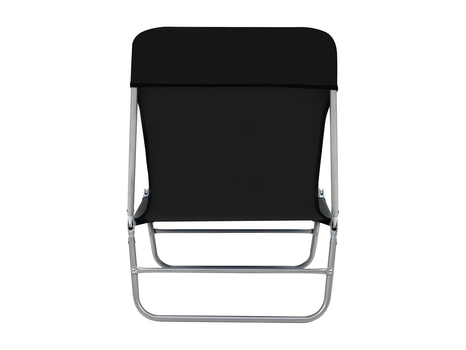 Chaises longues pliables 2 pcs Acier et tissu Noir