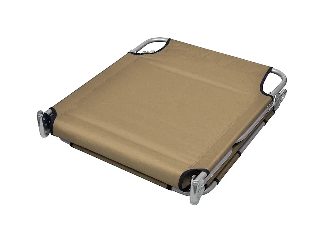 Chaise longue pliable et coussin de tête Dossier réglable Taupe