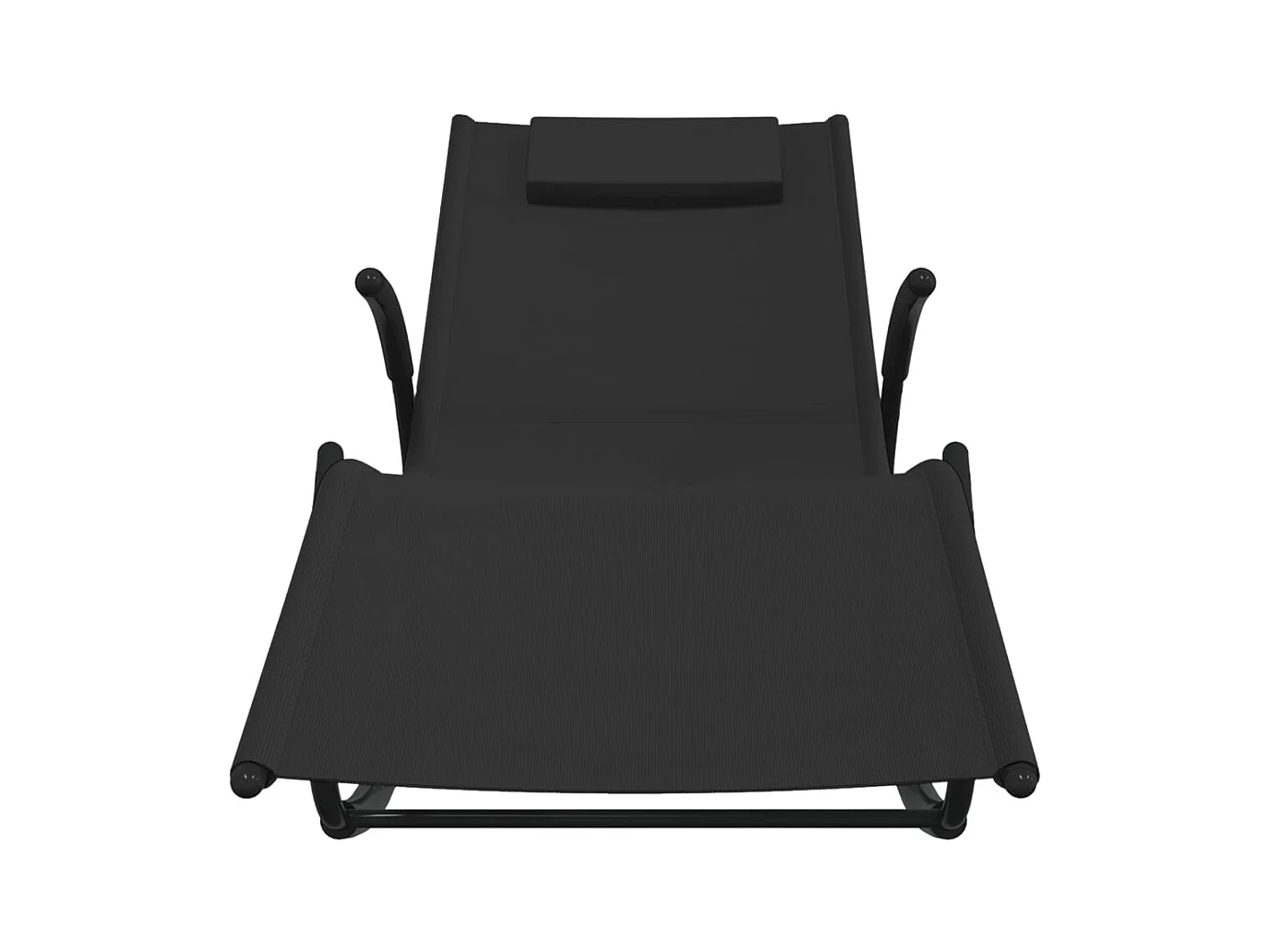 Chaise longue à bascule Noir Acier et textilène