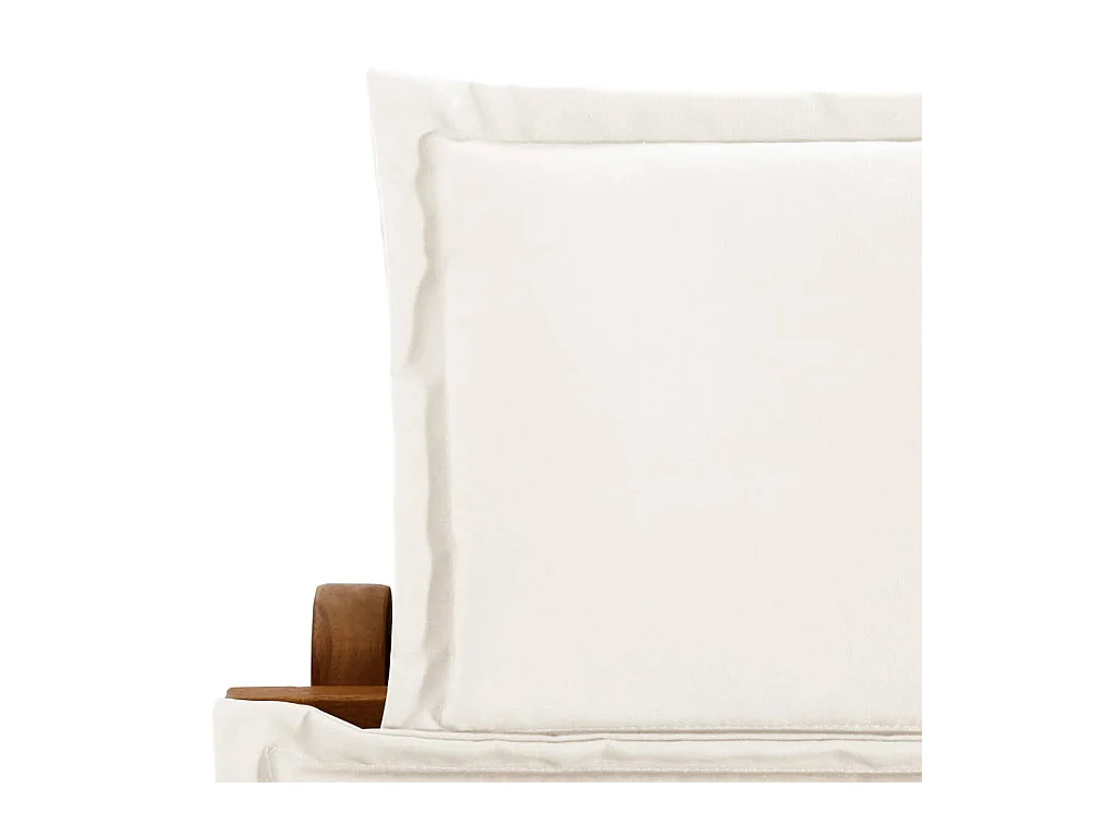 Chaise longue avec coussin Bois d'acacia solide Crème