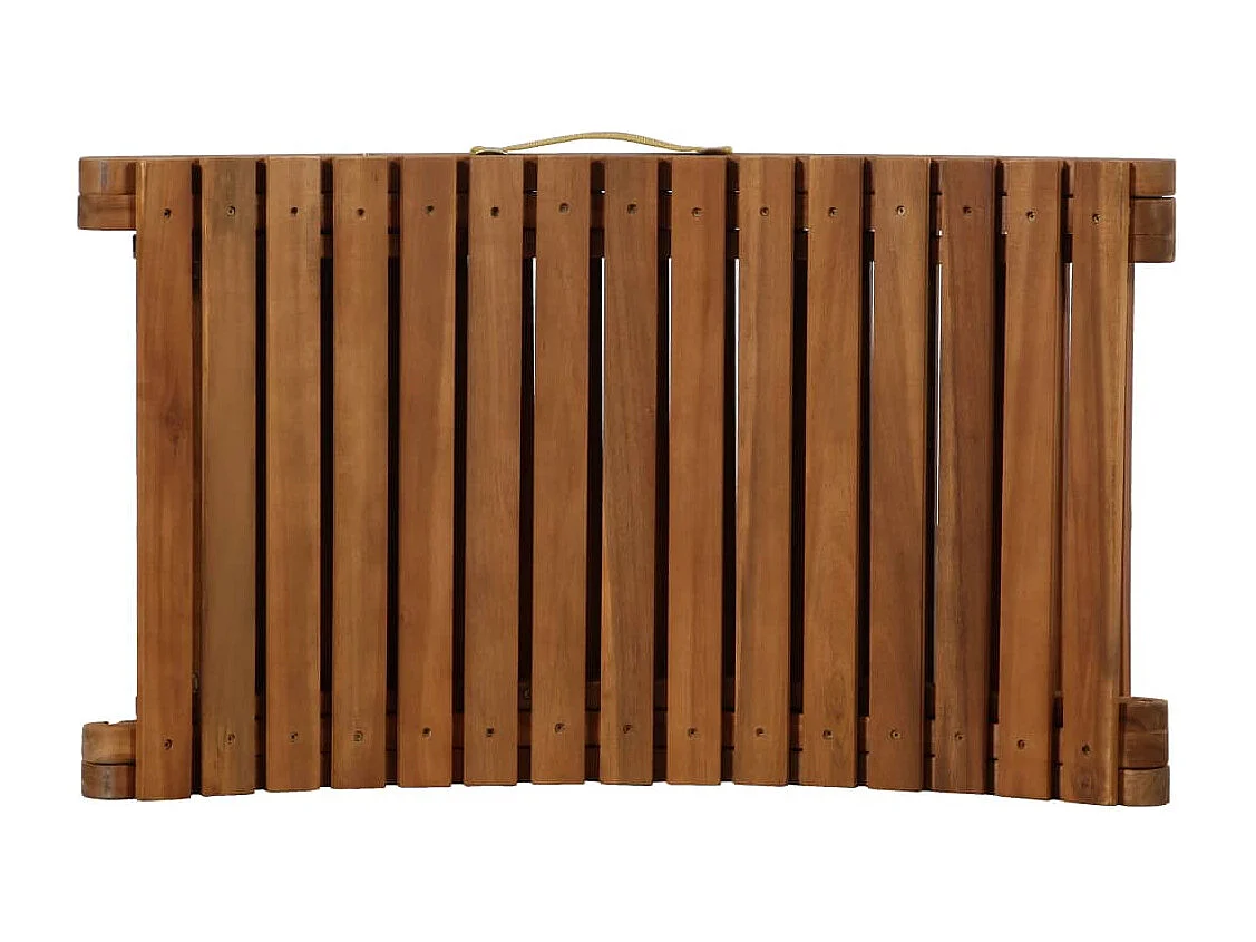 Chaise longue avec coussin Bois d'acacia solide Crème