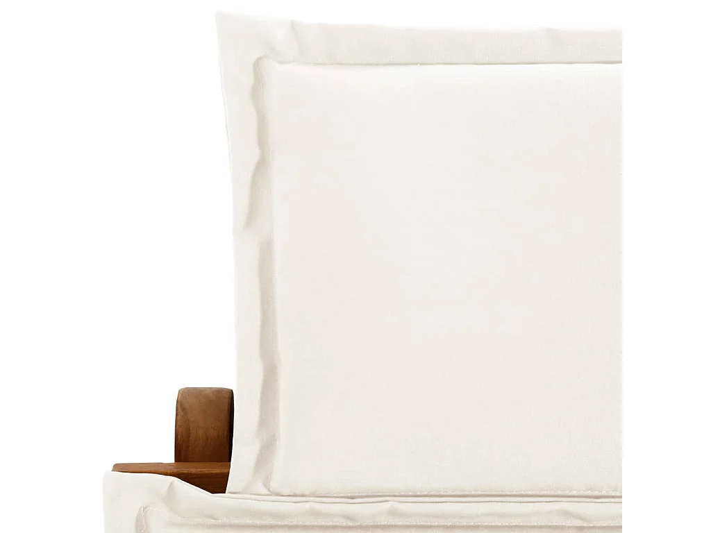 Chaise longue avec coussin Bois d'acacia solide Crème