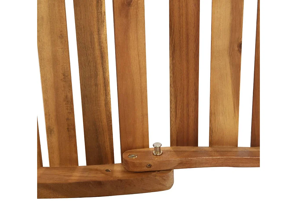 Chaise longue avec coussin Bois d'acacia solide Crème