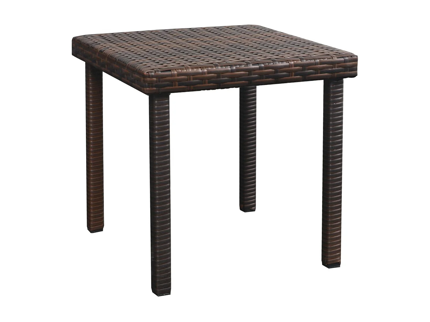 Chaise longue avec coussin et table Résine tressée Marron