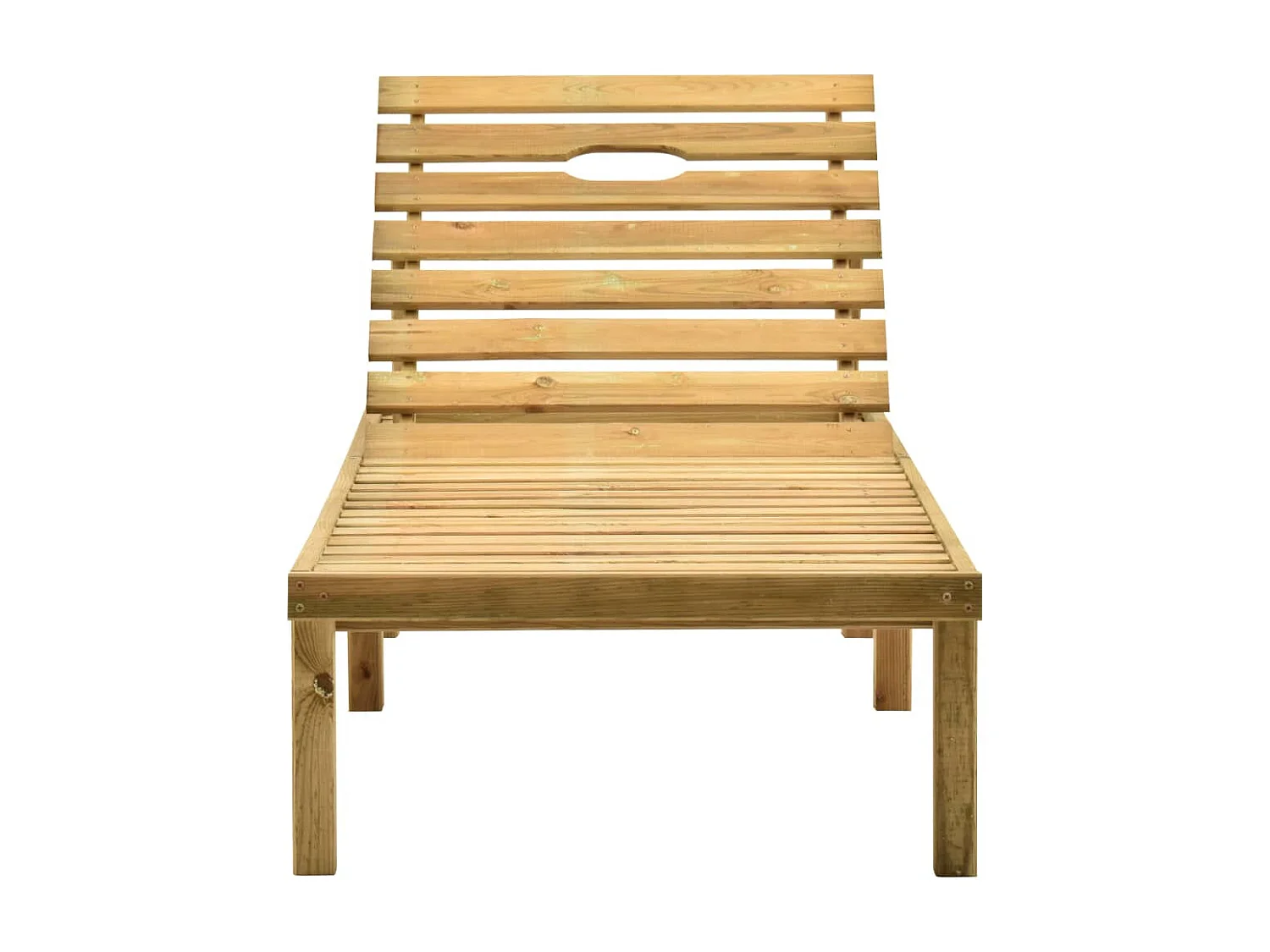 Chaise longue avec coussin noir Bois de pin imprégné 4