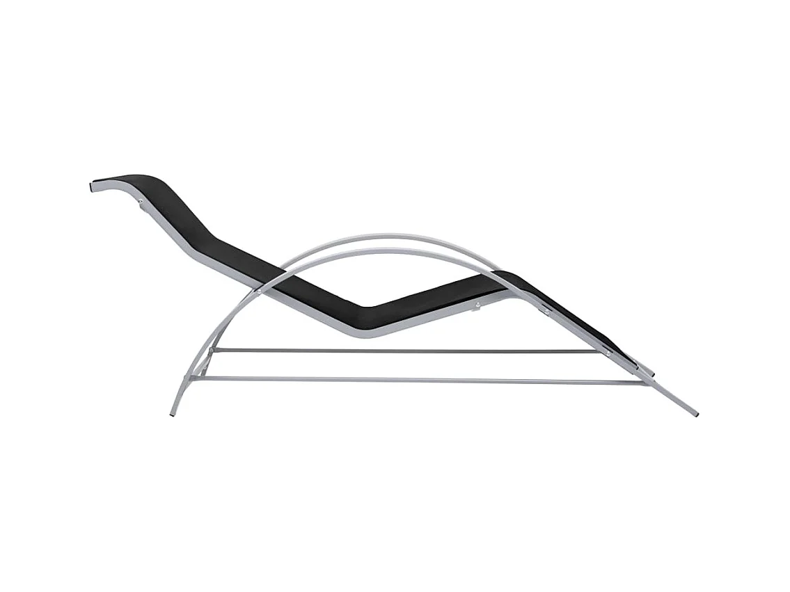 Chaises longues 2 pcs avec table Aluminium Noir