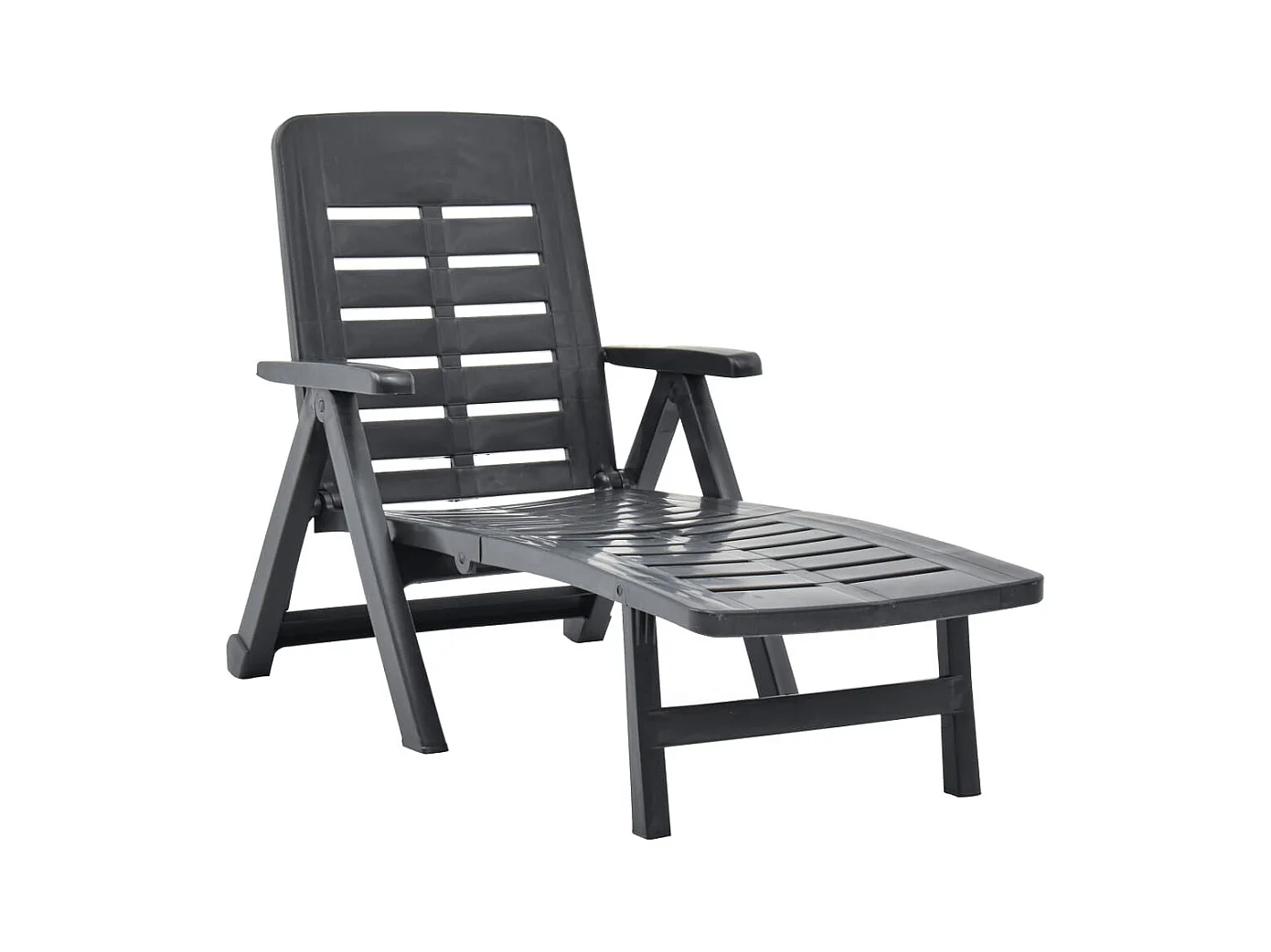 Chaise longue pliable Plastique Anthracite 2