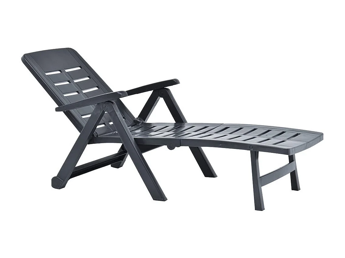 Chaise longue pliable Plastique Anthracite 2