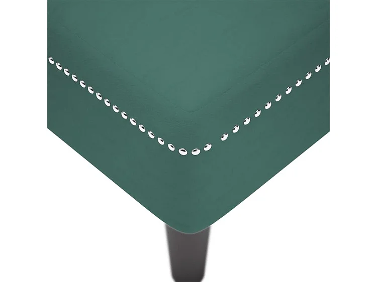 Fauteuil long et coussin et accoudoir droit vert foncé velours