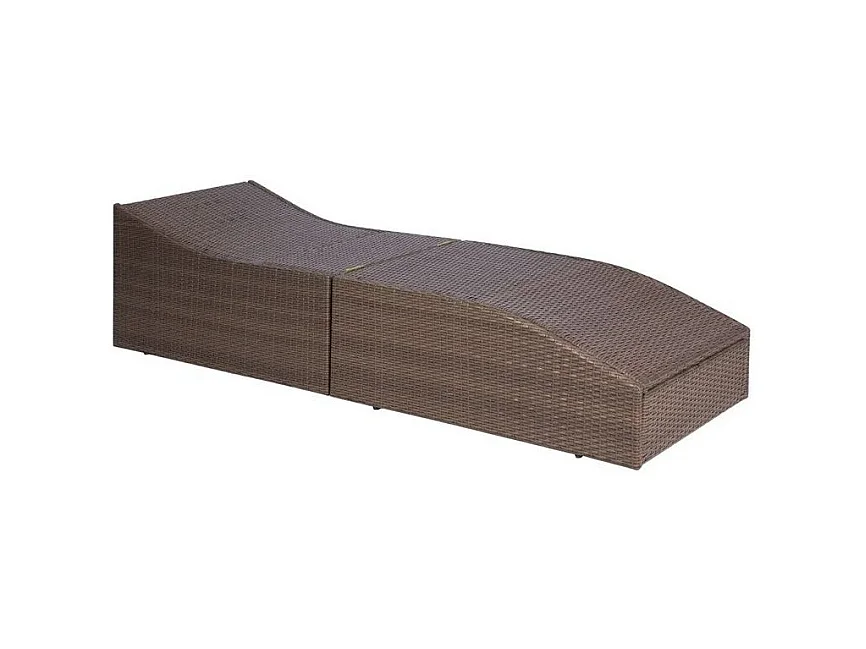 Chaise longue pliable tissu blanc et résine marron Alumi