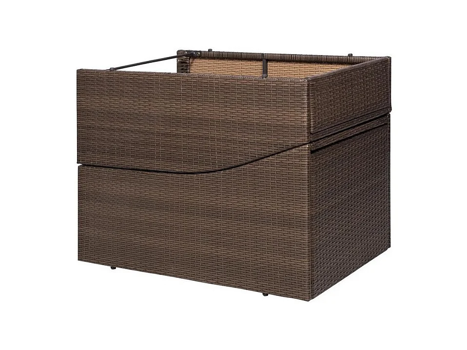 Chaise longue pliable tissu blanc et résine marron Alumi