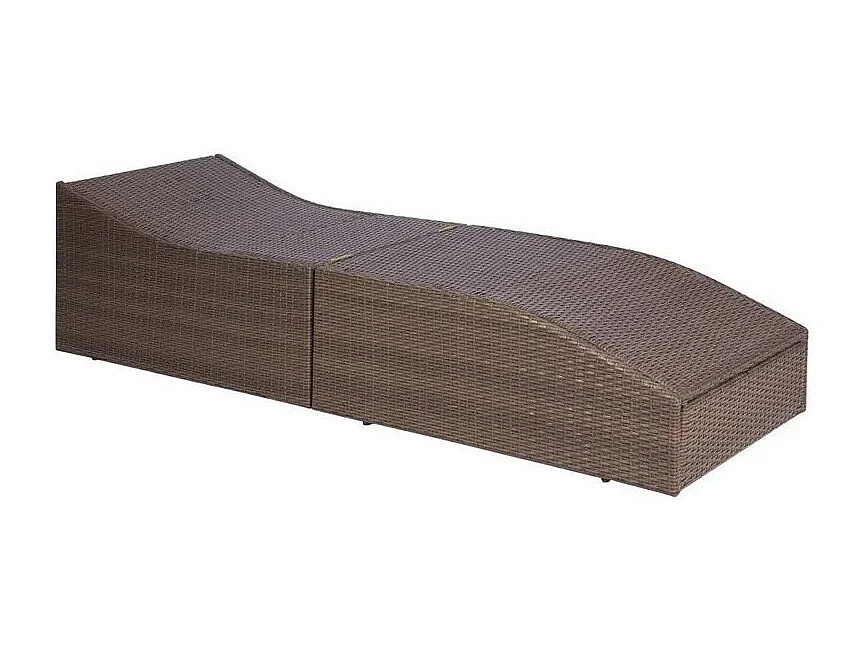 Chaise longue pliable tissu blanc et résine marron Alumi