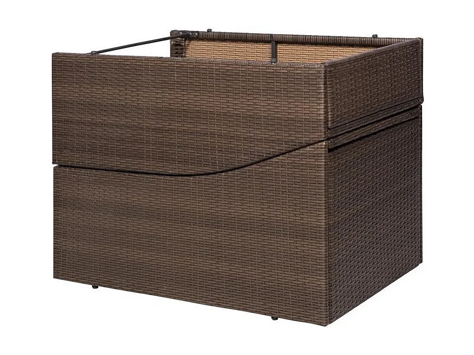 Chaise longue pliable tissu blanc et résine marron Alumi