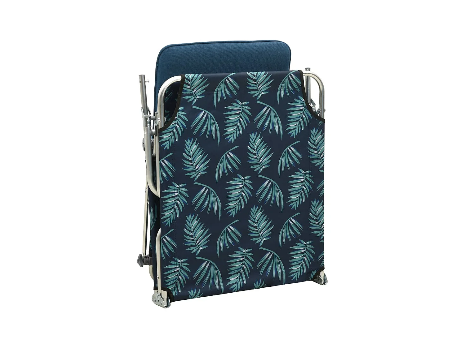 Chaise longue pliable avec auvent Acier Motif de feuilles
