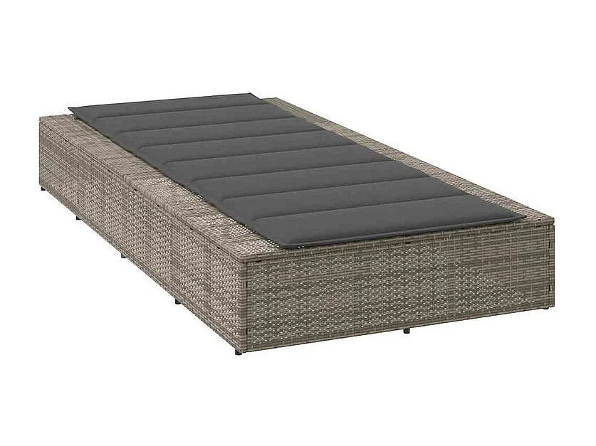 Transat avec coussin flottant gris résine tressée