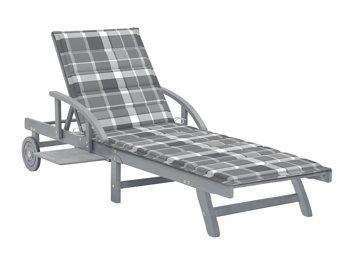 Chaise longue de jardin avec coussin Bois d'acacia solide 10