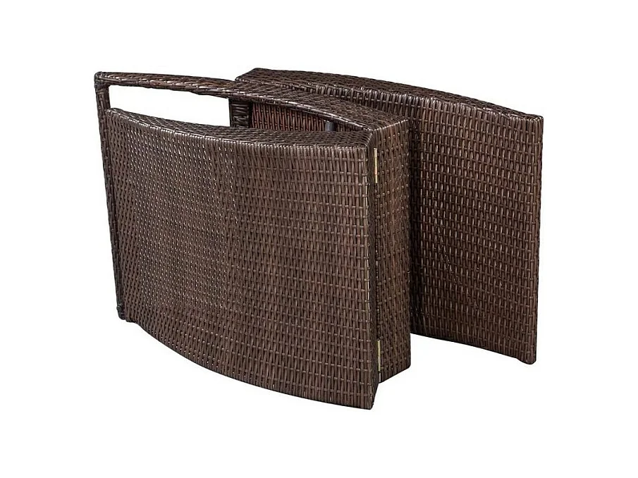 Chaise longue pliante tissu blanc et résine marron Manap