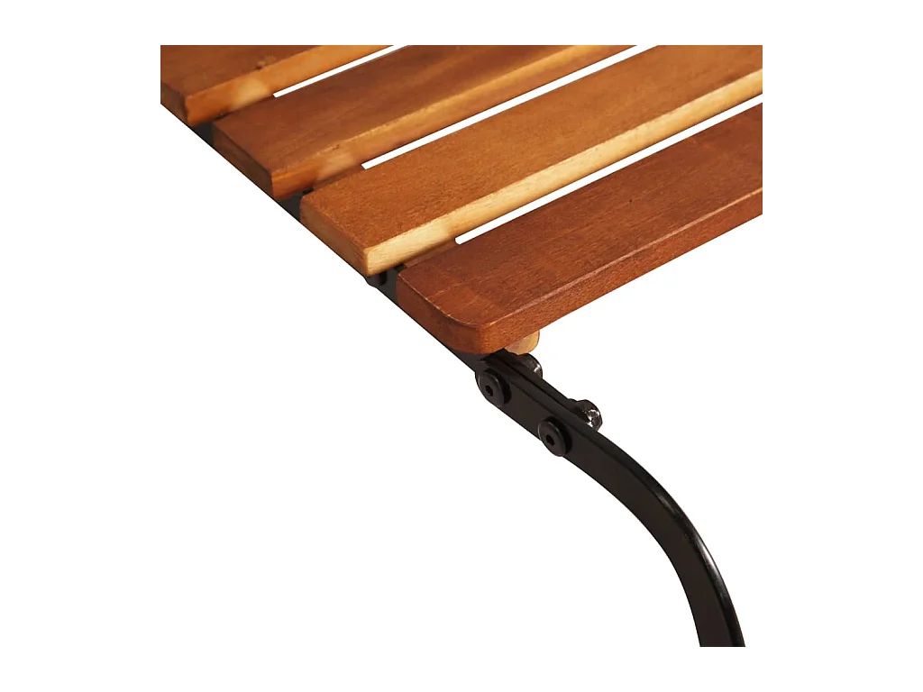 Chaise longue avec pieds en acier Bois d'acacia massif