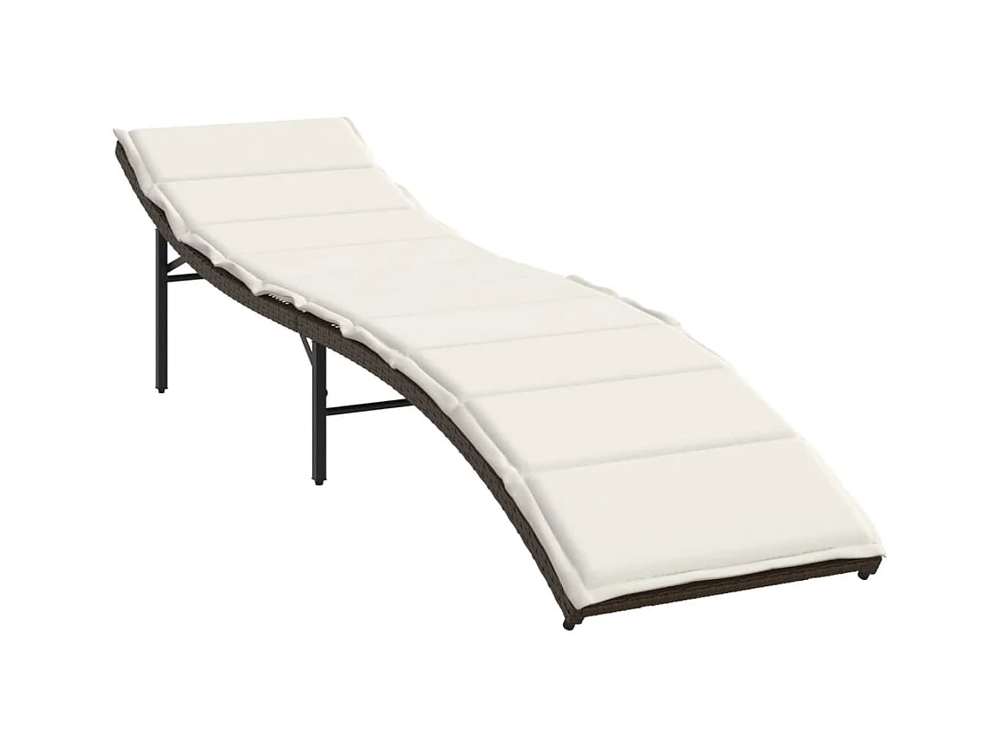 Chaises longues lot de 2 avec table marron résine tressée