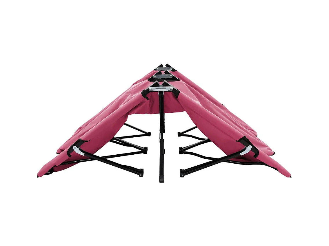 Chaise longue pliable 2 places Rose Acier