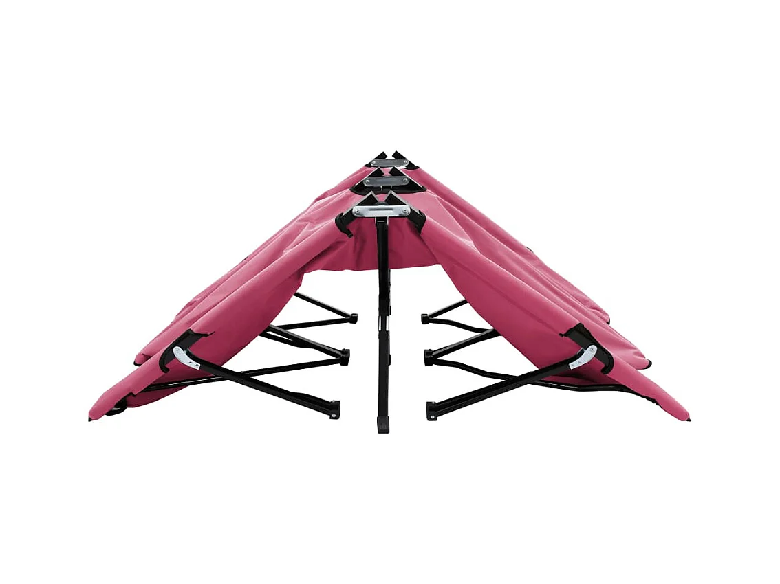 Chaise longue pliable 2 places Rose Acier