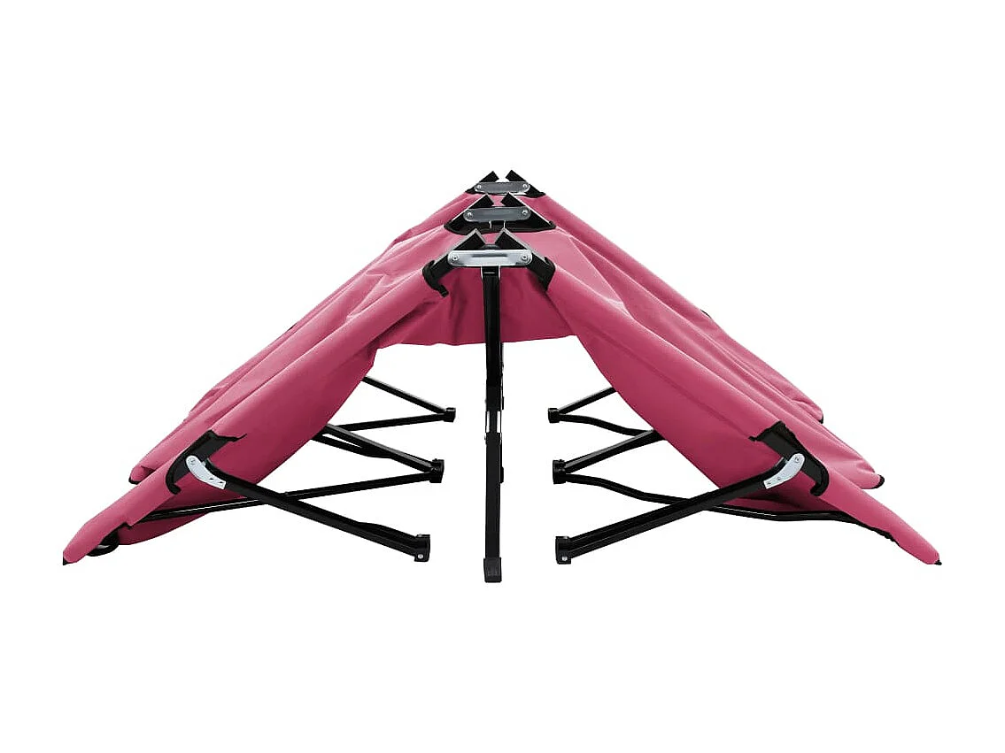 Chaise longue pliable 2 places Rose Acier