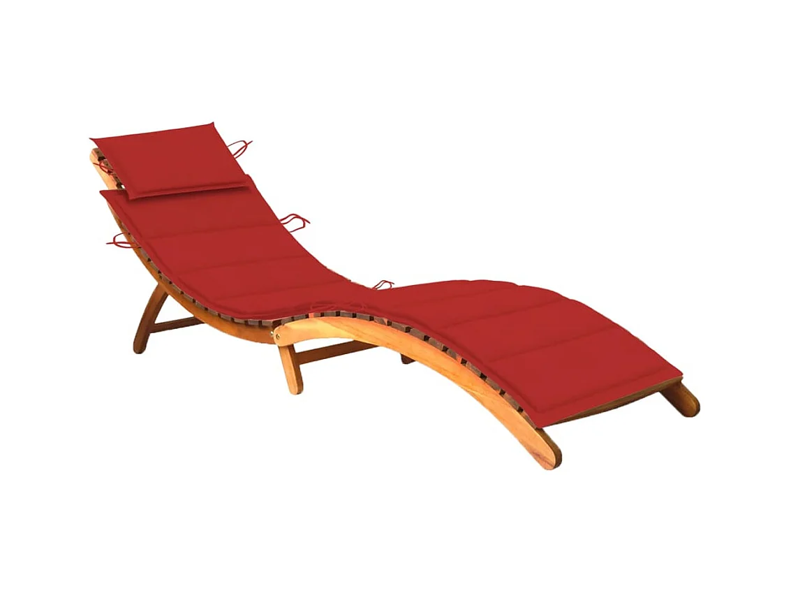 Chaise longue de jardin avec coussin Bois d'acacia solide 50