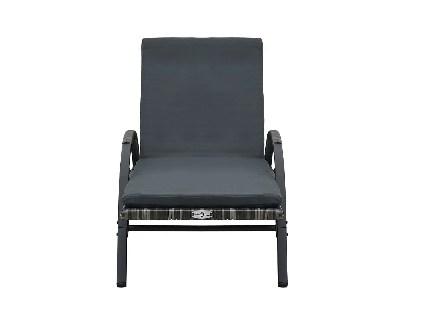 Chaises longues avec table Résine tressée Anthracite