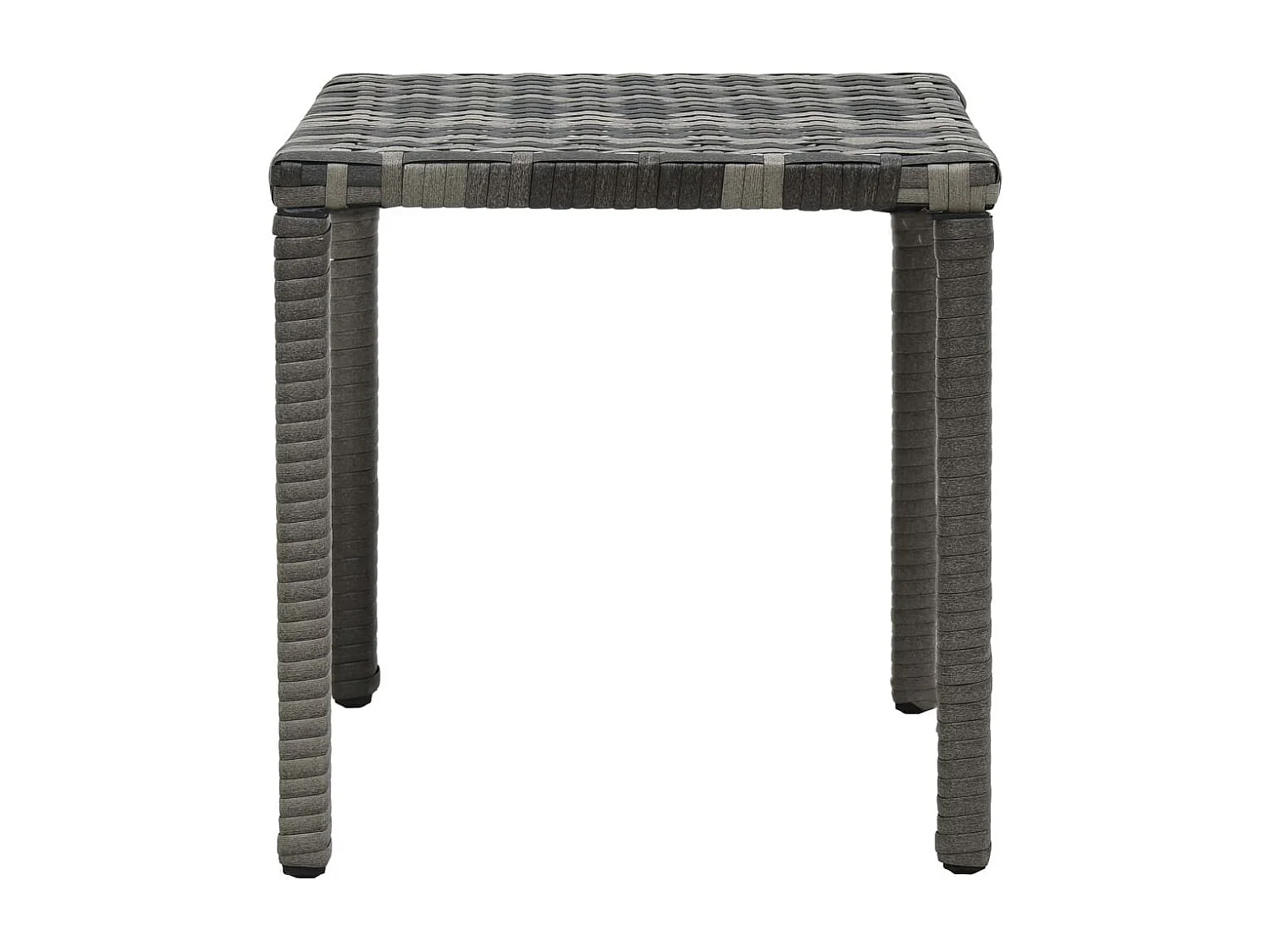 Chaises longues avec table Résine tressée Anthracite