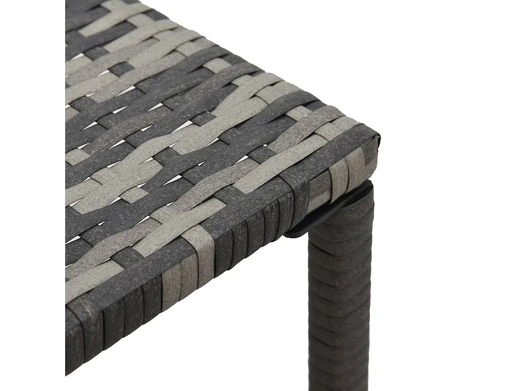 Chaises longues avec table Résine tressée Anthracite