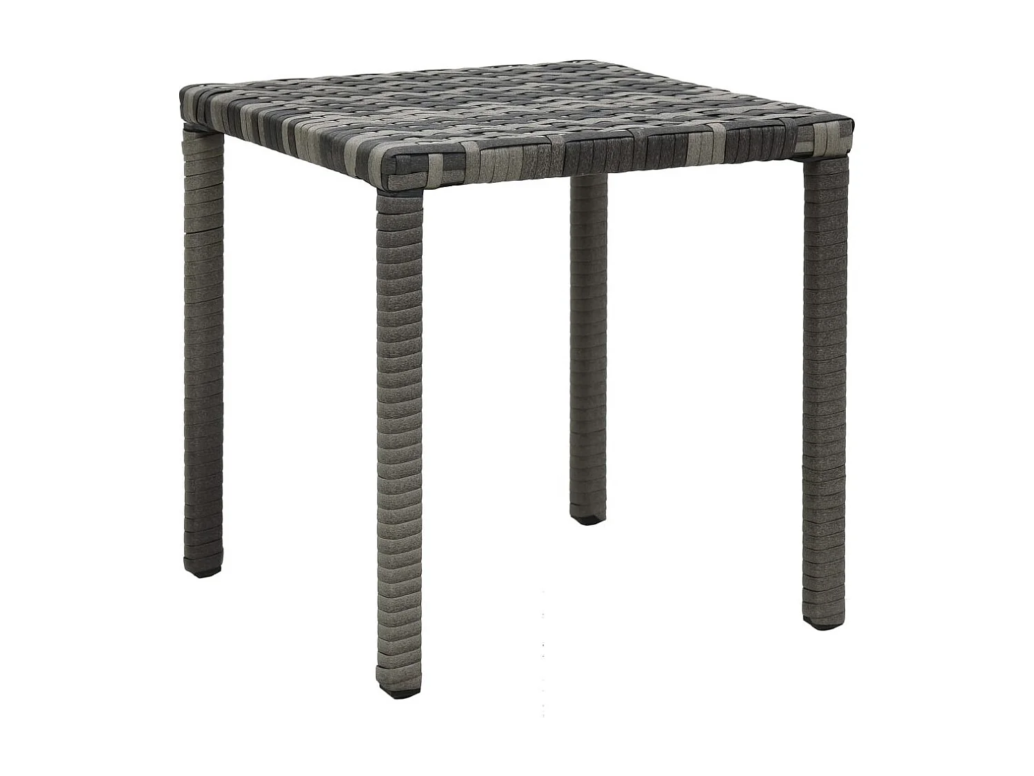 Chaises longues avec table Résine tressée Anthracite