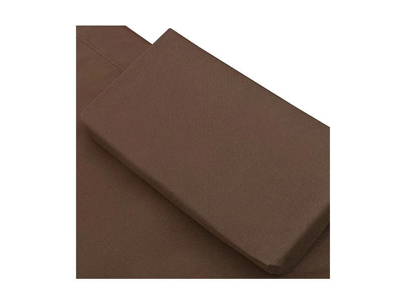 Lit de jardin 2 places polyester marron et métal noir Motio