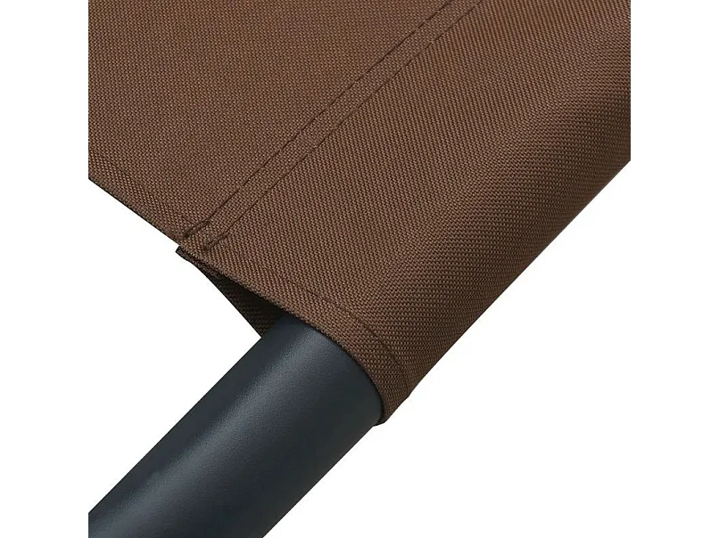 Lit de jardin 2 places polyester marron et métal noir Motio