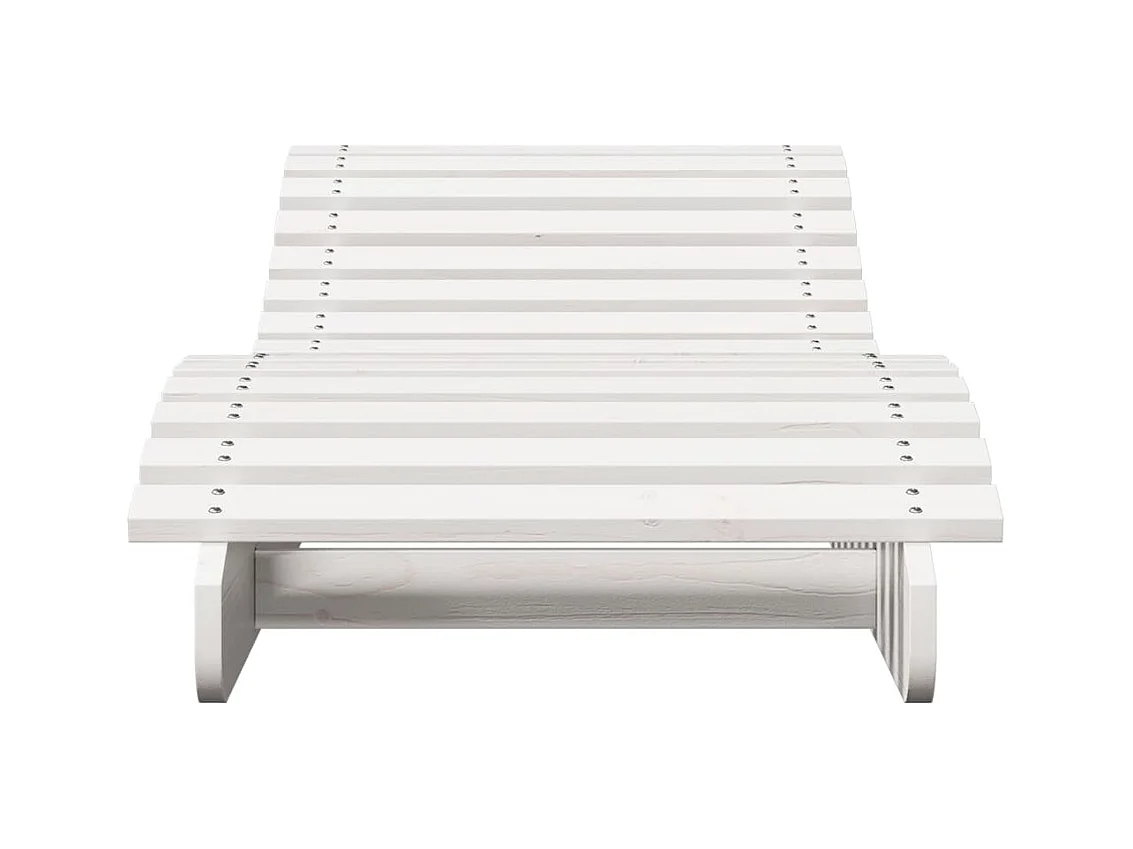 Chaise longue blanc 205x60x31,5 bois massif de pin