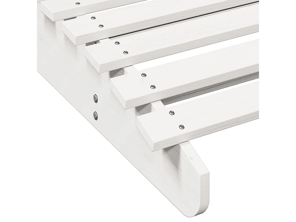Chaise longue blanc 205x60x31,5 bois massif de pin