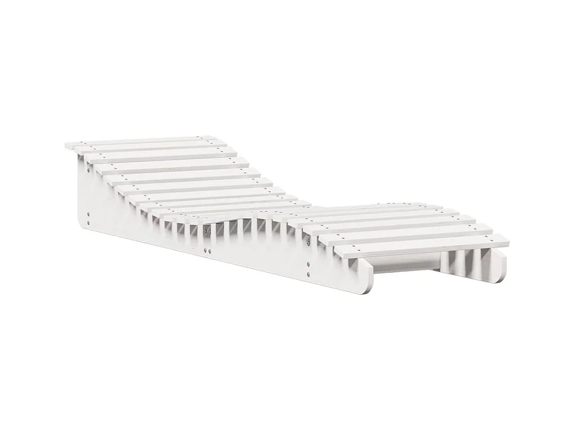 Chaise longue blanc 205x60x31,5 bois massif de pin