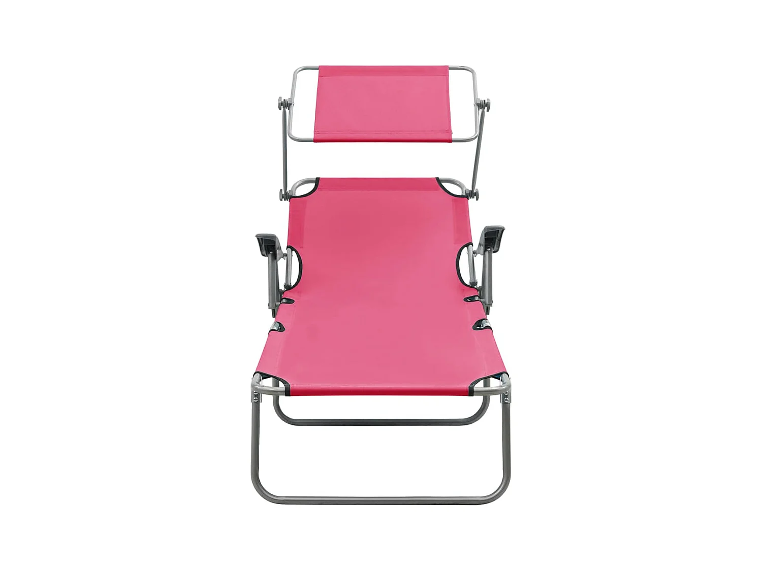 Chaise longue avec auvent Acier Rose