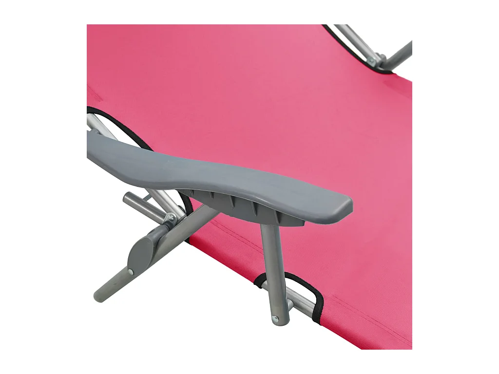 Chaise longue avec auvent Acier Rose