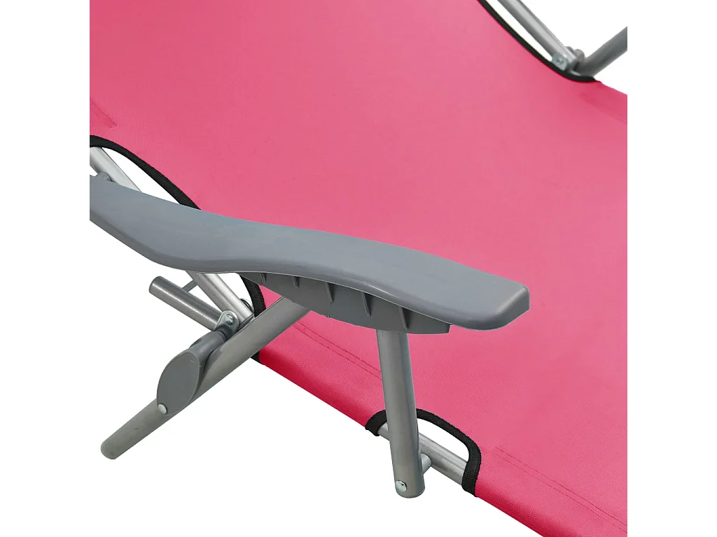 Chaise longue avec auvent Acier Rose