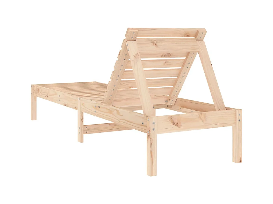 Chaise longue 199,5x60x74 bois massif de pin