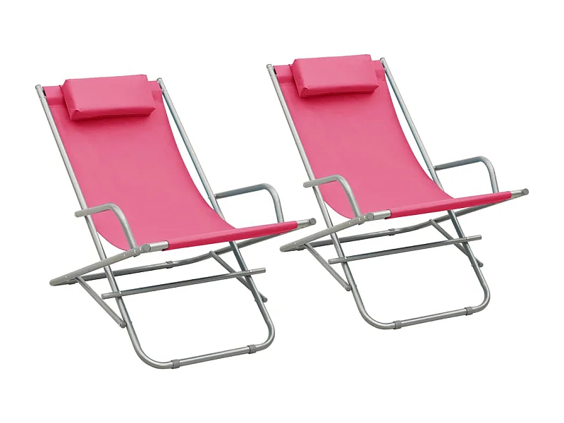 Chaises à bascule 2 pcs Acier Rose