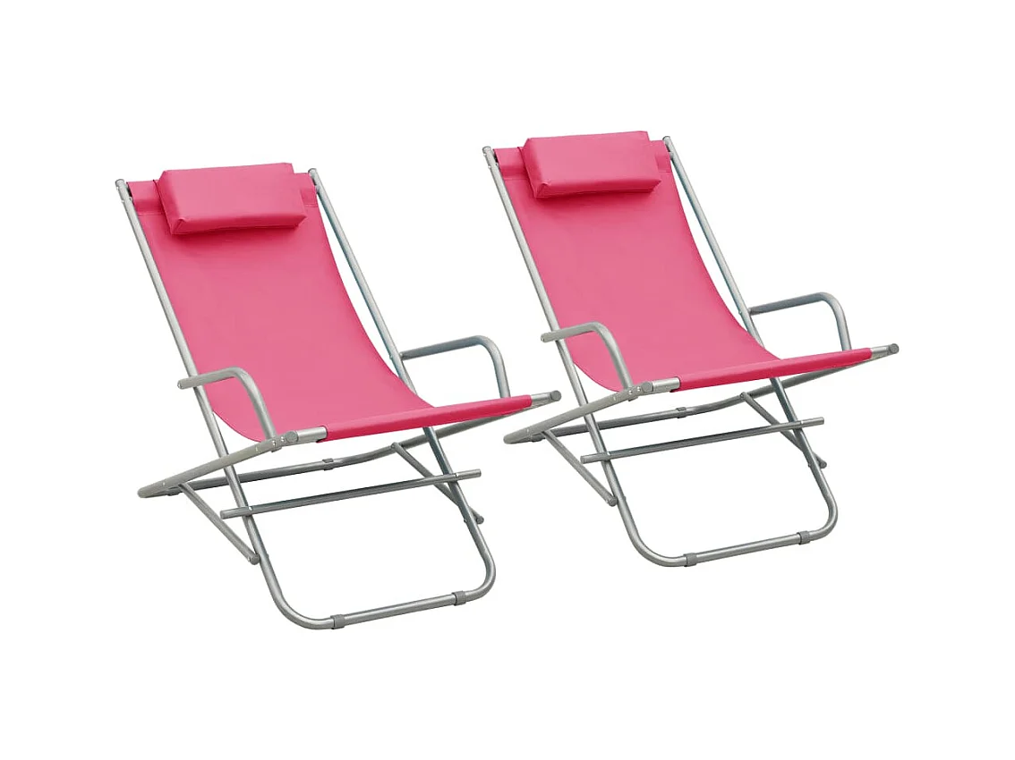 Chaises à bascule 2 pcs Acier Rose