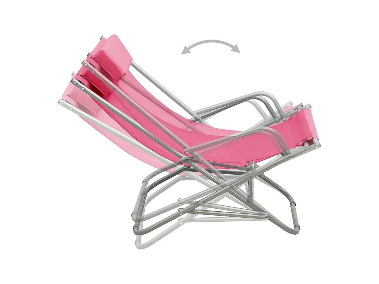 Chaises à bascule 2 pcs Acier Rose