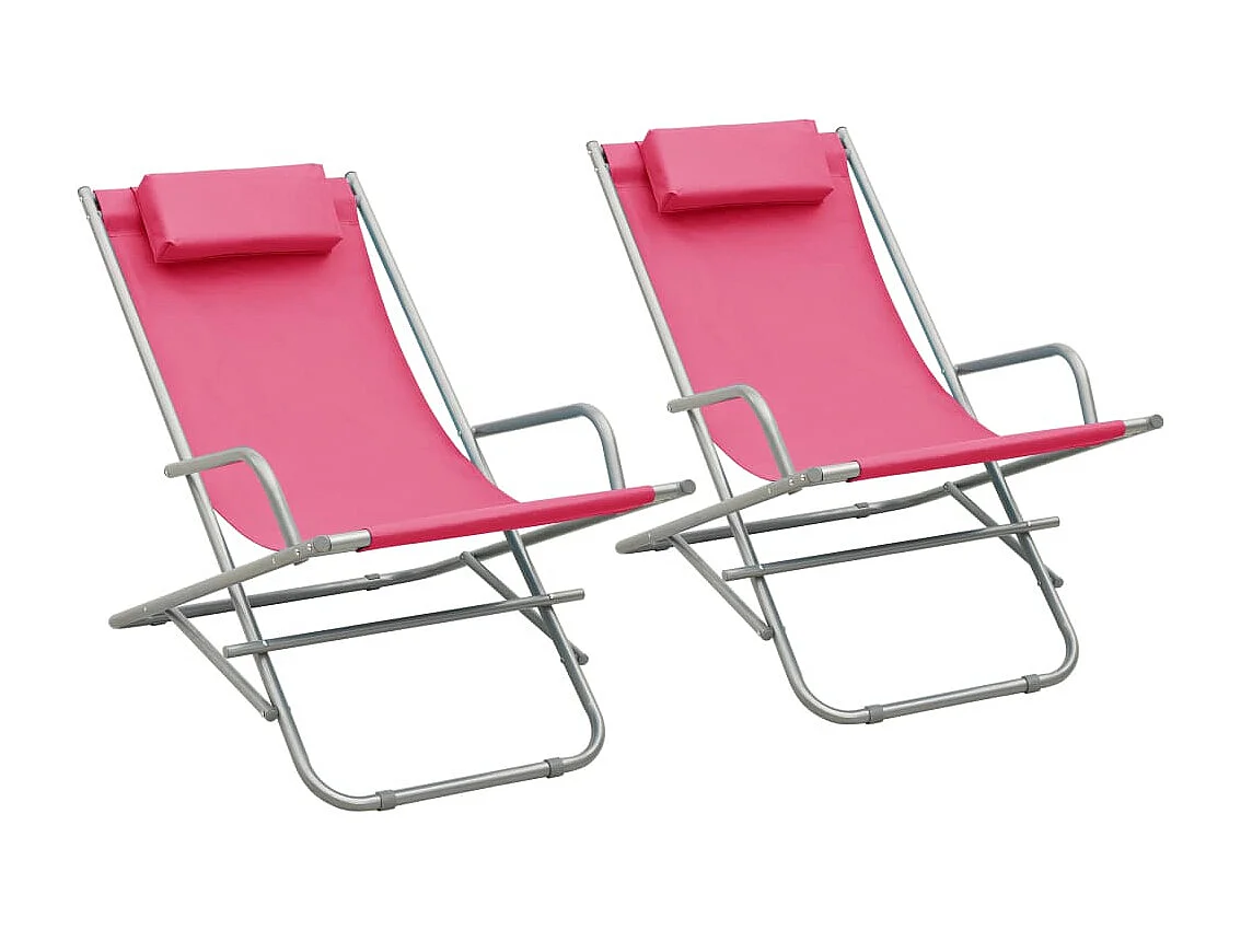 Chaises à bascule 2 pcs Acier Rose