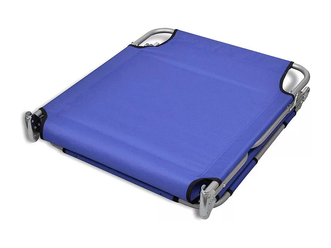 Chaise longue avec coussin de tête Acier enduit de poudre Bleu