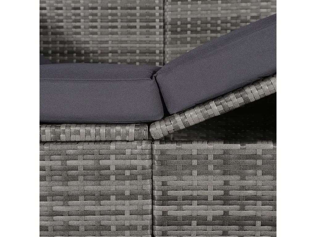 Lit de jardin avec auvent Gris 205x62 Résine tressée